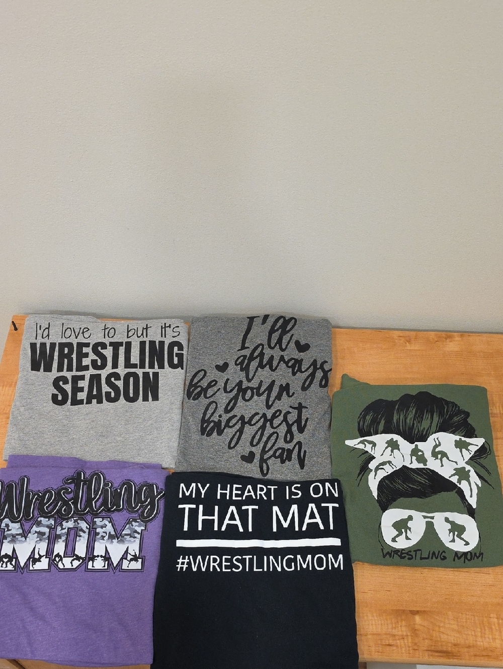 Gildan And Bella Canvas Wresting Mom T-shirts Set Of Five